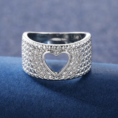 2020 New Heart-Shaped Copper Ring with Zirconia