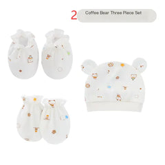 Newborn Baby Hat and Anti-Scratch Mittens Set 82104