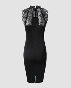 2020 New Sexy Black Bodycon Dress Two-Piece Set