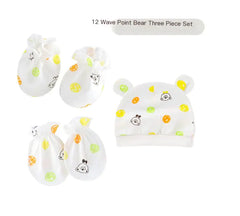 Newborn Baby Hat and Anti-Scratch Mittens Set 82104