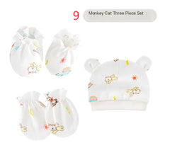 Newborn Baby Hat and Anti-Scratch Mittens Set 82104