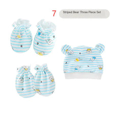 Newborn Baby Hat and Anti-Scratch Mittens Set 82104