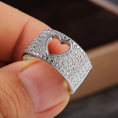 2020 New Heart-Shaped Copper Ring with Zirconia