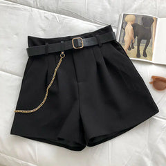 High-Waisted A-Line Wide-Leg Shorts for Women 2024