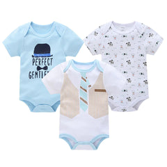 Summer Newborn Baby Clothes 3-Piece Set with Romper