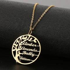 Personalized Name Necklace with Tree of Life Pendant