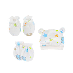Newborn Baby Hat and Anti-Scratch Mittens Set 82104