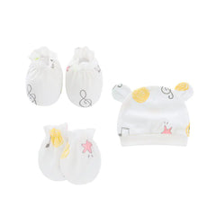 Newborn Baby Hat and Anti-Scratch Mittens Set 82104
